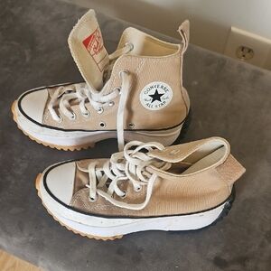 Converse Women's High Top Platform Sneakers - Beige/Tan..size 5..no box